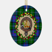 MacThomas Badge & Tartan Gepersonaliseerde Kerstmi Keramisch Ornament (Rechts)