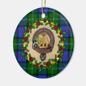 MacThomas Badge & Tartan Gepersonaliseerde Kerstmi Keramisch Ornament (Links)