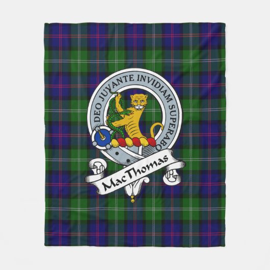 MacThomas Modern Clan Badge Tartan Pset Fleece Deken (Voorkant)
