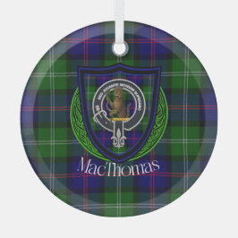 MacThomas Schotse Clan Tartan & Crest Glas Ornament