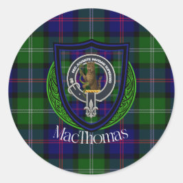 MacThomas Schotse Clan Tartan & Crest Ronde Sticker