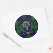 MacThomas Schotse Clan Tartan & Crest Ronde Sticker (Envelop)
