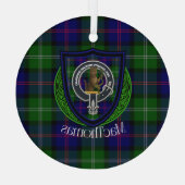 MacThomas Scottish Clan Tartan & Crest Glas Ornament (Achterkant)