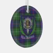 MacThomas Scottish Clan Tartan & Crest Glas Ornament (Voorkant Rechts)