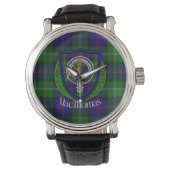 MacThomas Scottish Clan Tartan & Crest Horloge (Voorkant)