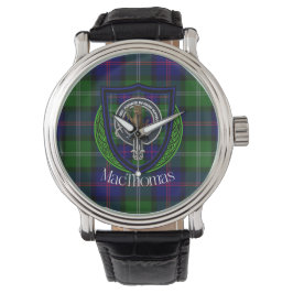 MacThomas Scottish Clan Tartan & Crest Horloge