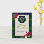 MacThomas Scottish Clan Tartan & Crest Kaart (Gele Bloem)