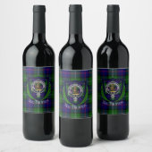 MacThomas Scottish Clan Tartan & Crest Wijn Etiket (Flessen)