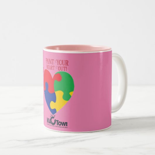 MacTown Autisme Bewustzijn, Tweekleurige Koffiemok (Voorkant rechts)