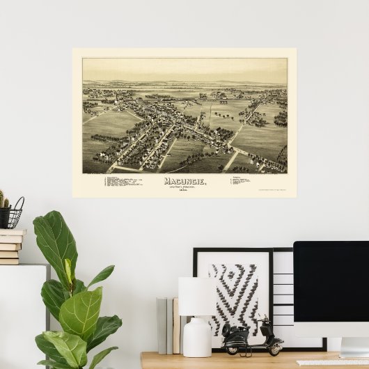 Macungie, PA Panorama - 1893 Poster (Thuiskantoor)