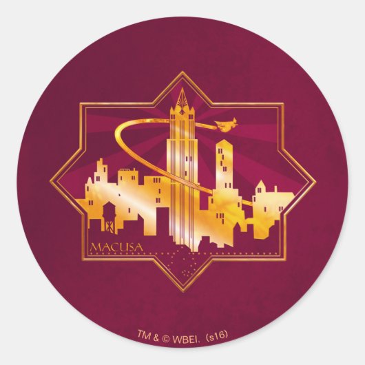 MACUSA™ grafische kaart Ronde Sticker (Voorkant)