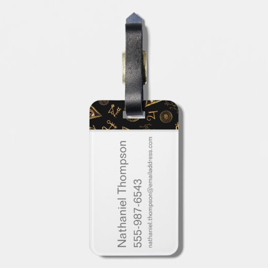 MACUSA™ Magische Symbolen en Creeert Patroon Bagagelabel (Achterkant verticaal)