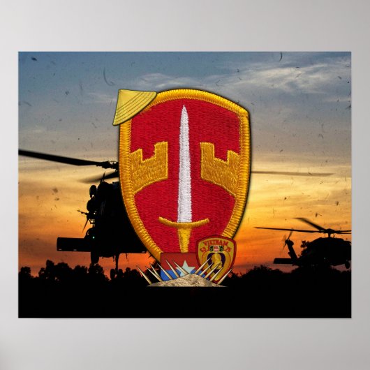 MACV Militaire Adviseurs Vietnam Oorlogspatroon Poster (Voorkant)