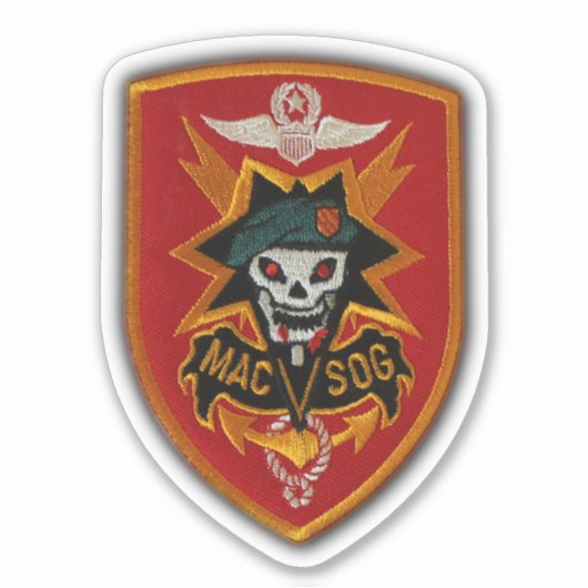 MACVSOG SOG Vietnam Oorlog Veteranen Contour Stick Sticker (Voorkant)
