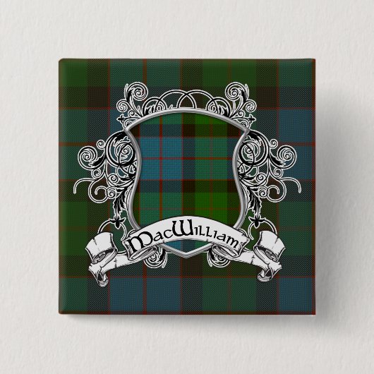 MacWilliam Tartan Shield Vierkante Button 5,1 Cm (Voorkant)