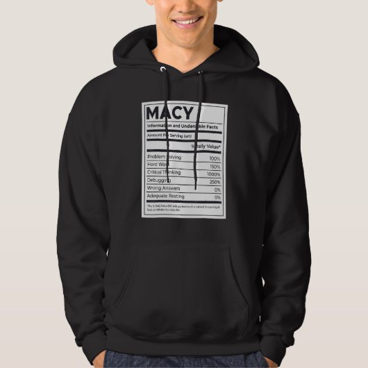 Macy Nutrition Information Probleem oplossen Hard  Hoodie (Voorkant)