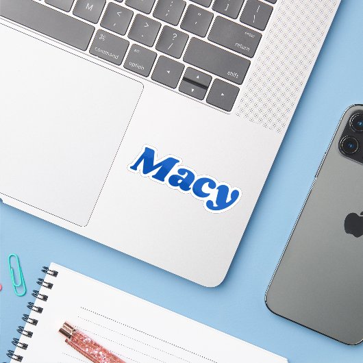 Macy Sticker (Laptop met iPhone)