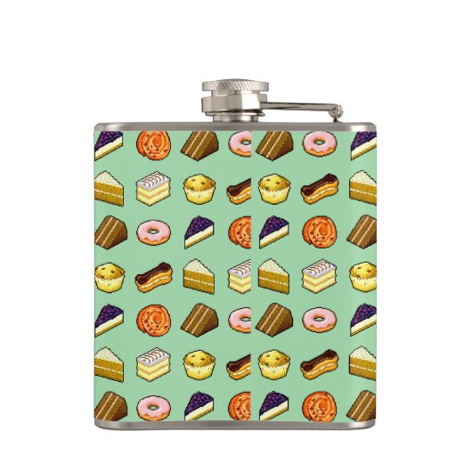 Mad About Cake Delicious Pastry Pattiserie Pattern Heupfles (Achterkant)