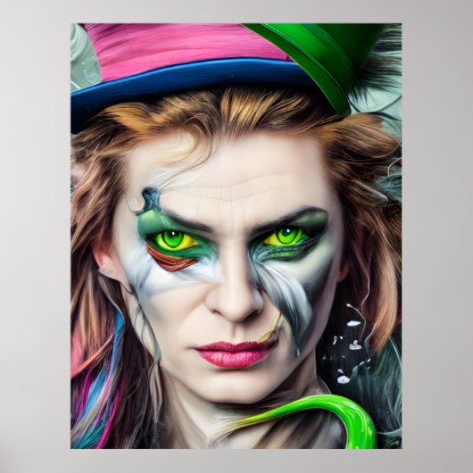 Mad AI Gegenereerde Hatter Alice Thleed Poster (Voorkant)