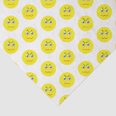Mad Angry Grumpy Yellow Emoji Pattern Tissuepapier (Detail)