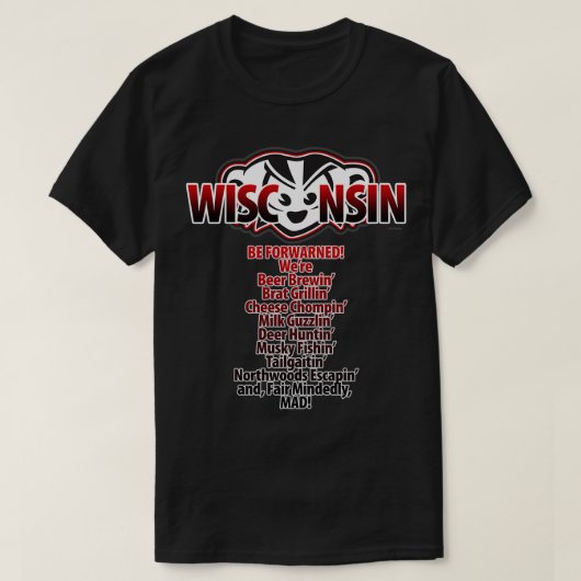 Mad Badger Wisconsin Forwarning Wex27re MAD T-shirt (Design voorkant)