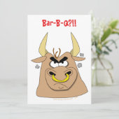Mad Bull Funny Barbecue Party Sjabloon Kaart (Staand voorkant)