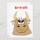 Mad Bull Funny Barbecue Party Sjabloon Kaart (Voorkant / Achterkant)