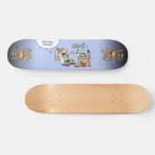 Mad Cartoon Scientist met aangepaste tekstballon Persoonlijk Skateboard (Horizontaal)