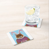 Mad Cat in Bunny Ears Easter  Kartonnen Onderzetters (Insitu)