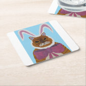 Mad Cat in Bunny Ears Easter  Kartonnen Onderzetters (Schuin)