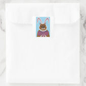 Mad Cat in Bunny Ears Easter  Vierkante Sticker (Tas)