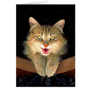 Mad Cat Painting - Cute Original Cat Art