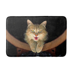 Mad Cat Painting - Cute Original Cat Art Badmat