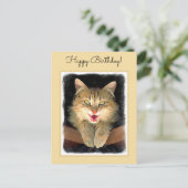 Mad Cat Painting - Cute Original Cat Art Briefkaart (Staand voorkant)