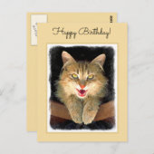 Mad Cat Painting - Cute Original Cat Art Briefkaart (Voorkant / Achterkant)