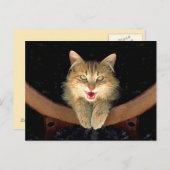 Mad Cat Painting - Cute Original Cat Art Briefkaart (Voorkant / Achterkant)