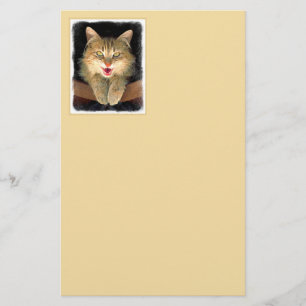 Mad Cat Painting - Cute Original Cat Art Briefpapier