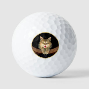 Mad Cat Painting - Cute Original Cat Art Golfballen