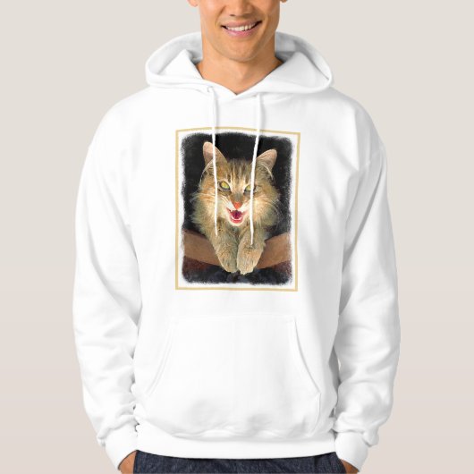Mad Cat Painting - Cute Original Cat Art Hoodie (Voorkant)