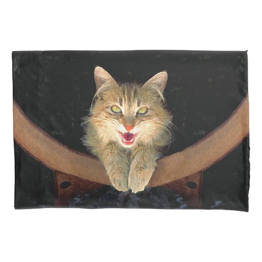 Mad Cat Painting - Cute Original Cat Art Kussensloop (Voorkant)