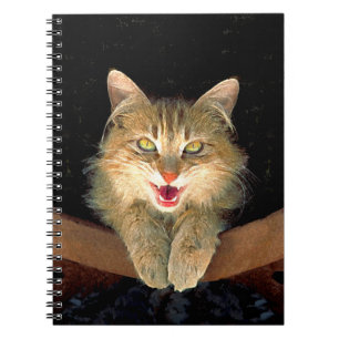 Mad Cat Painting - Cute Original Cat Art Notitieboek