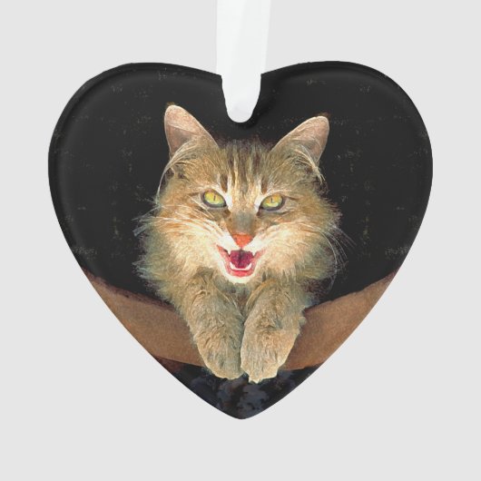 Mad Cat Painting - Cute Original Cat Art Ornament (achterkant)