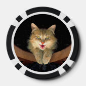 Mad Cat Painting - Cute Original Cat Art Poker Chips (Achterkant)