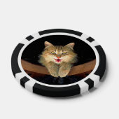 Mad Cat Painting - Cute Original Cat Art Poker Chips (Enkel)
