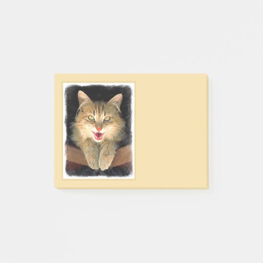 Mad Cat Painting - Cute Original Cat Art Post-it® Notes (Voorkant)