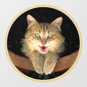 Mad Cat Painting - Cute Original Cat Art Raamsticker (Vel)