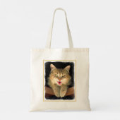 Mad Cat Painting - Cute Original Cat Art Tote Bag (Achterkant)