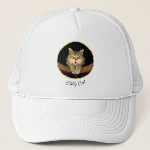 Mad Cat Painting - Cute Original Cat Art Trucker Pet