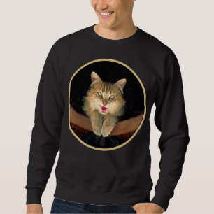 Mad Cat Painting - Cute Original Cat Art Trui