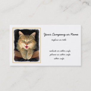 Mad Cat Painting - Cute Original Cat Art Visitekaartje
